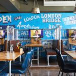 A view of booths in Greenwich Belushi's bar.